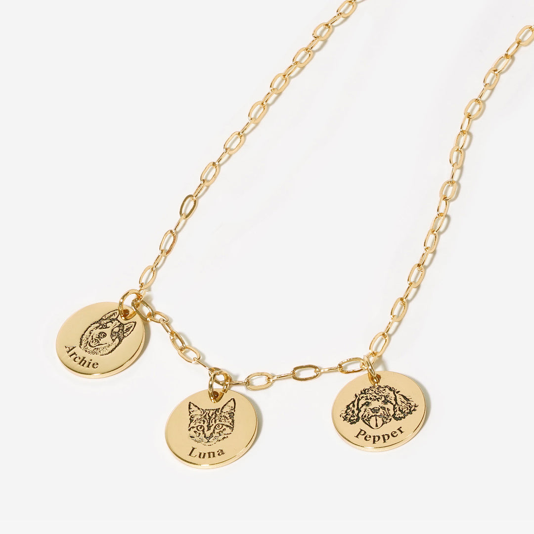 Paperclip Pet Face Necklace