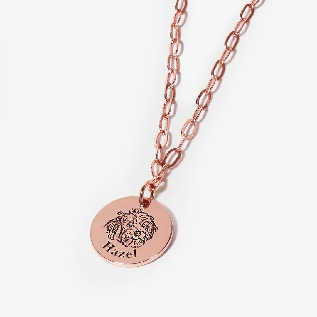 Paperclip Pet Face Necklace