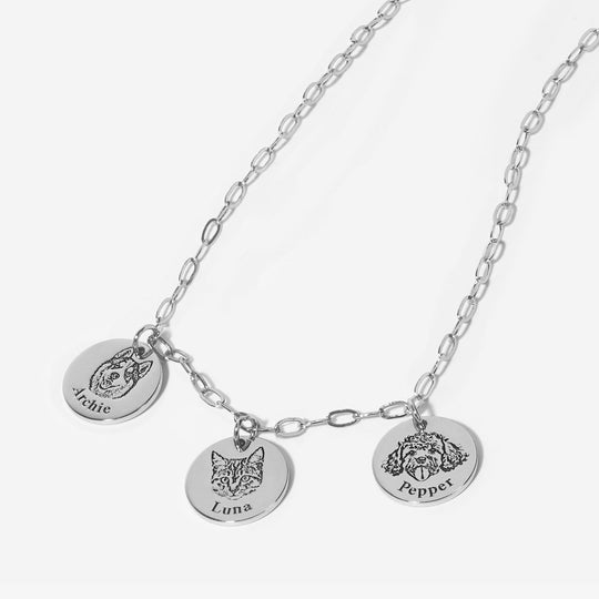 Paperclip Pet Face Necklace