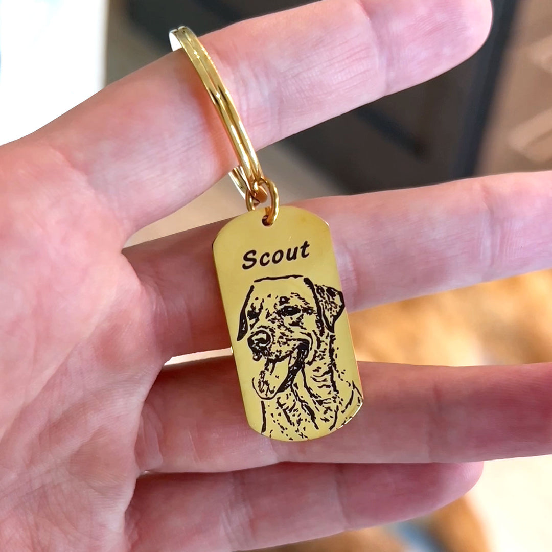 Pet Face Tag Keychain