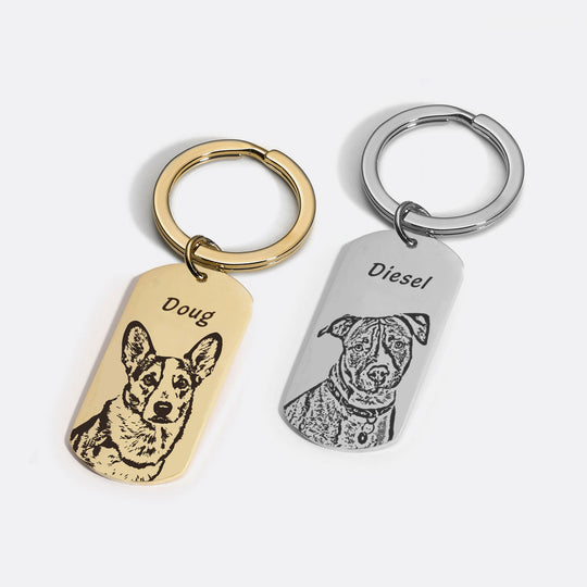 Pet Face Tag Keychain