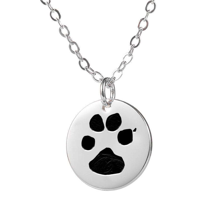 Dog paw 2025 print necklace custom