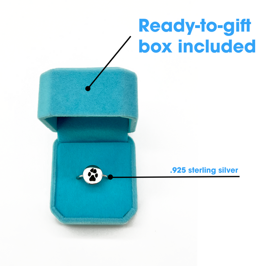 Personalisierter Ring mit Pfotenabdruck