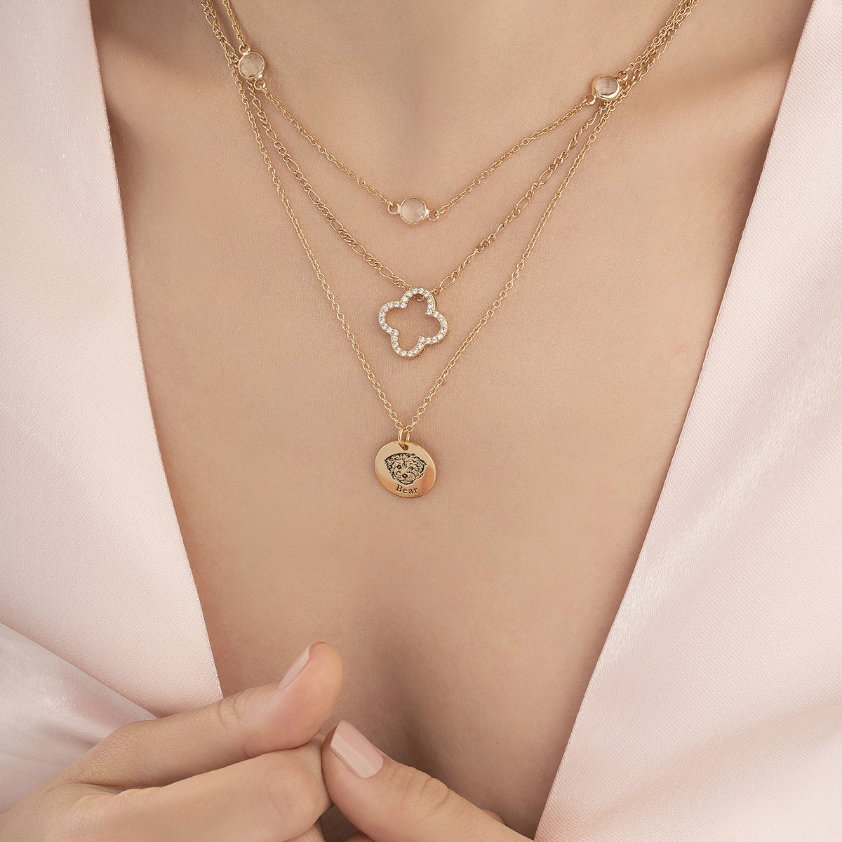 Haustier Gesicht Halsketten Set