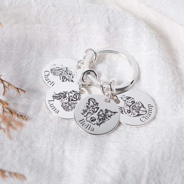 Schlüsselanhänger mit Haustiergesicht