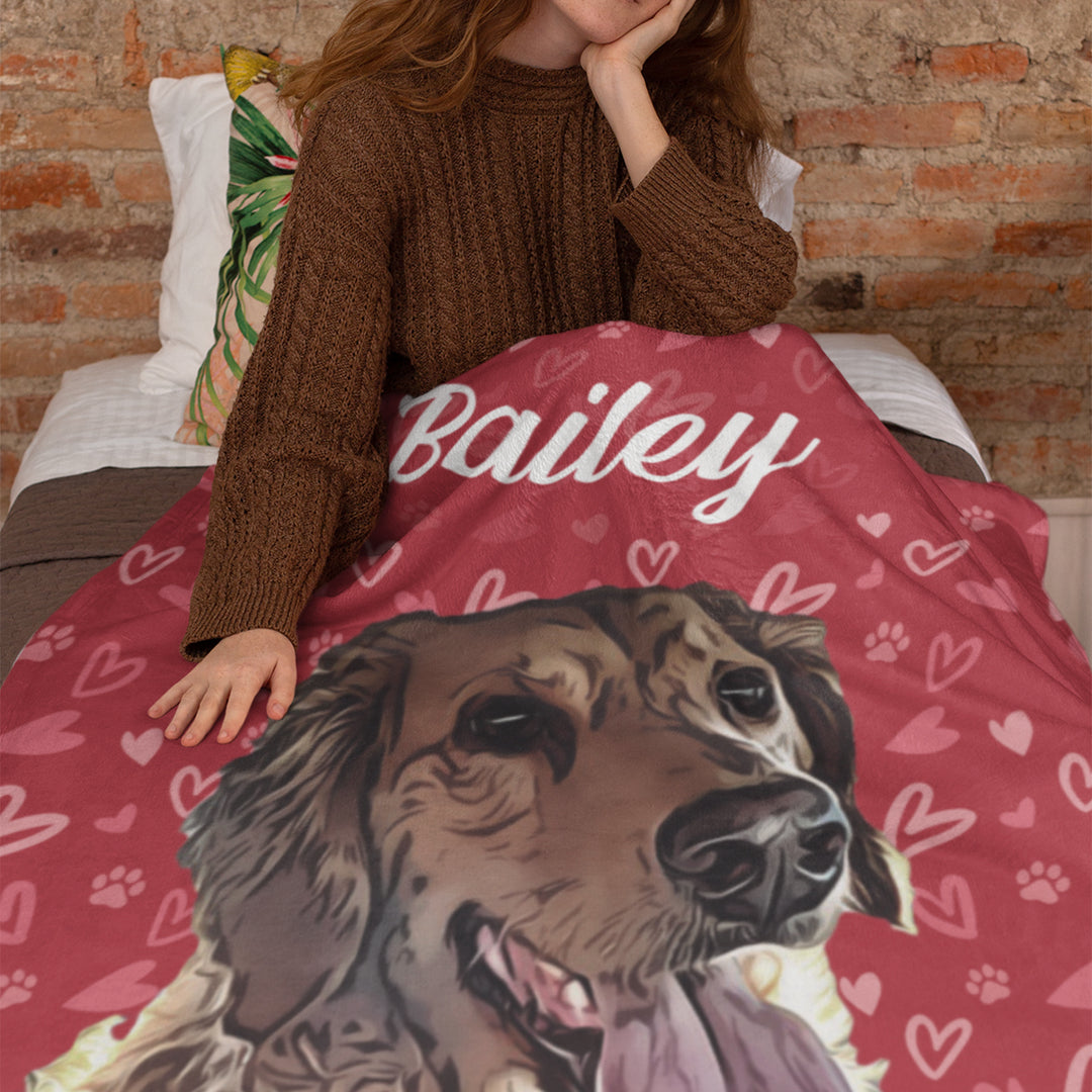 Valentine's Pet Face Blanket