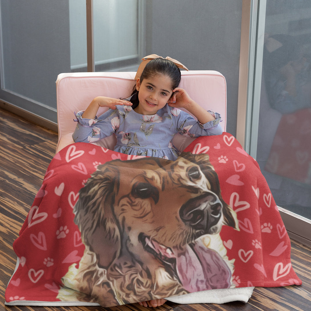 Valentine's Pet Face Blanket