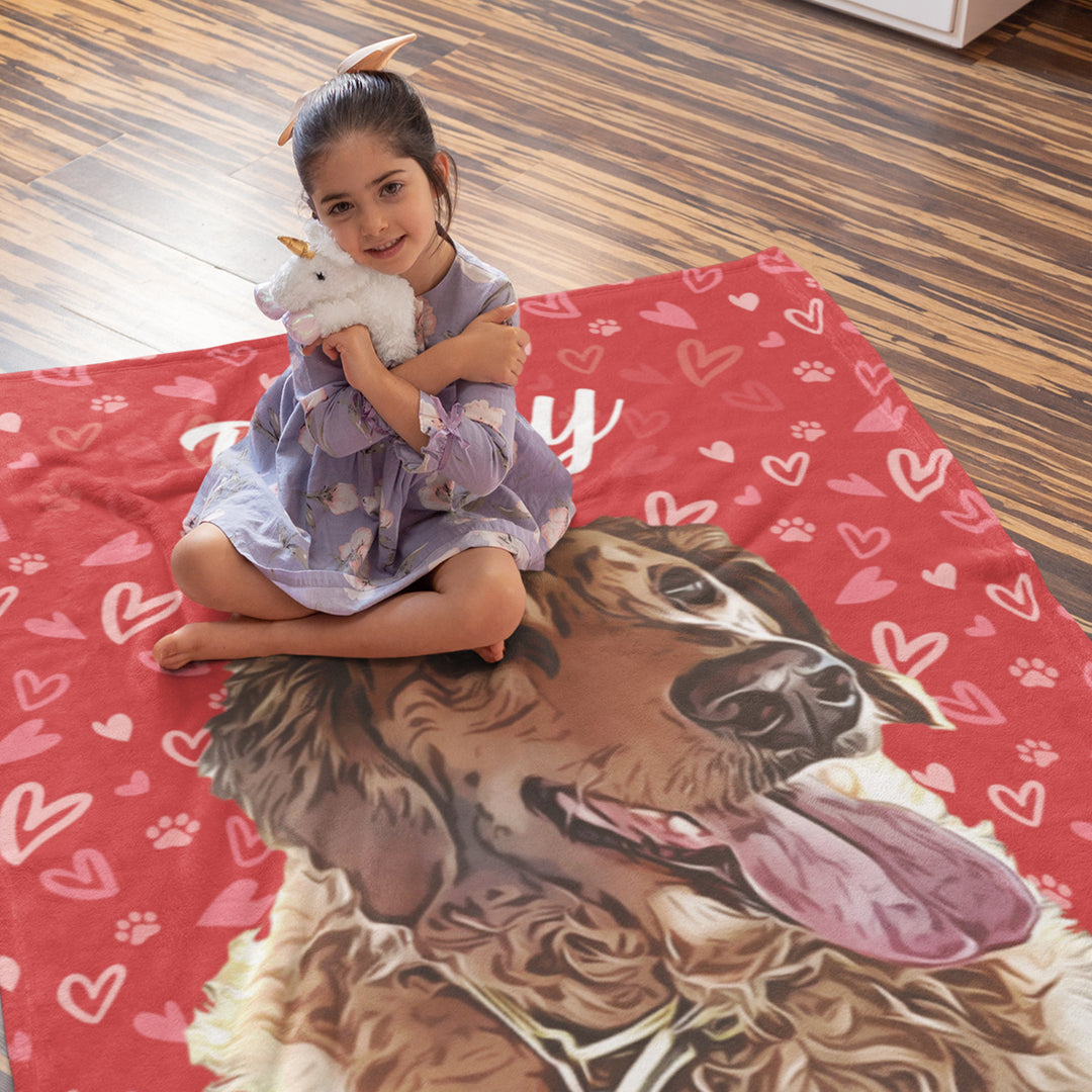 Valentine's Pet Face Blanket