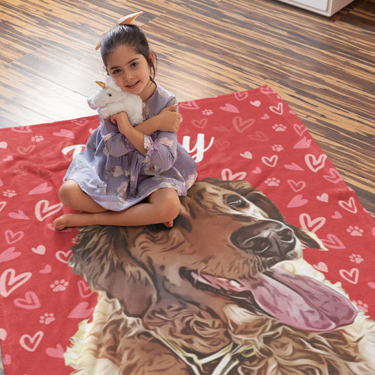 Valentine's Pet Face Blanket