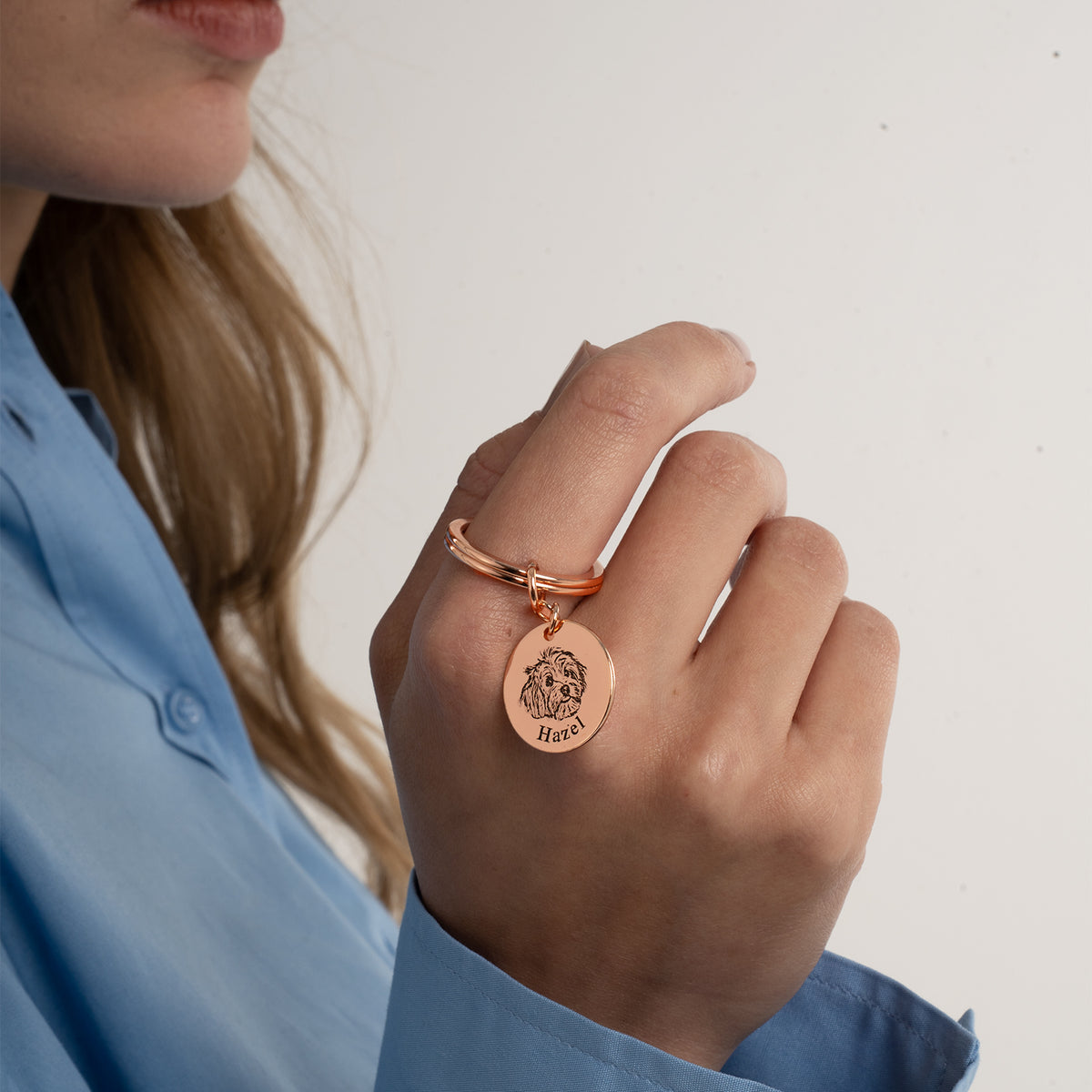 Schlüsselanhänger mit Haustiergesicht