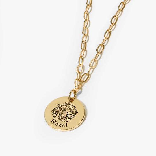 Paperclip Pet Face Necklace