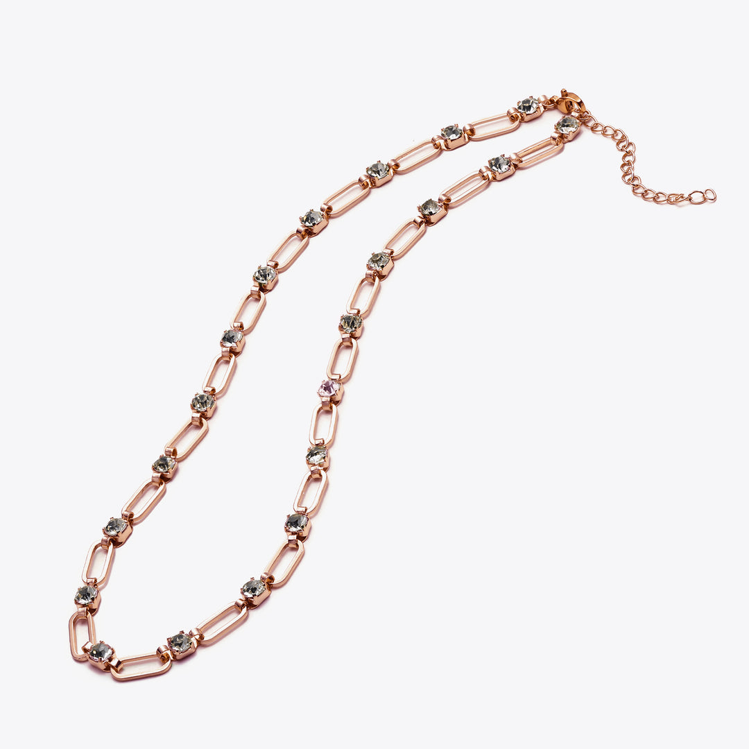 Paperclip Necklace with Diamonds