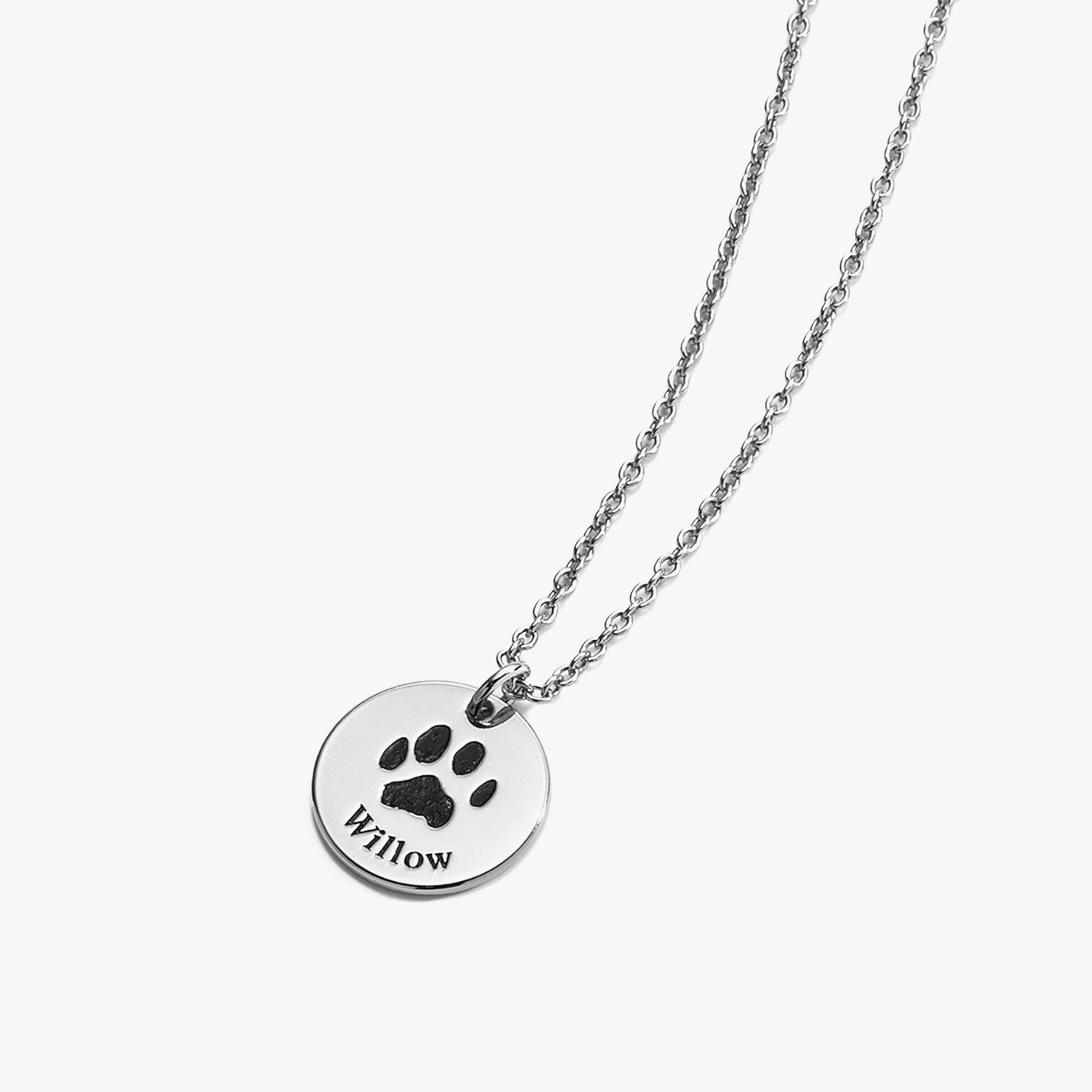 Personalized Pawprint Necklace – Custom Engraved Pet Jewelry – Pup