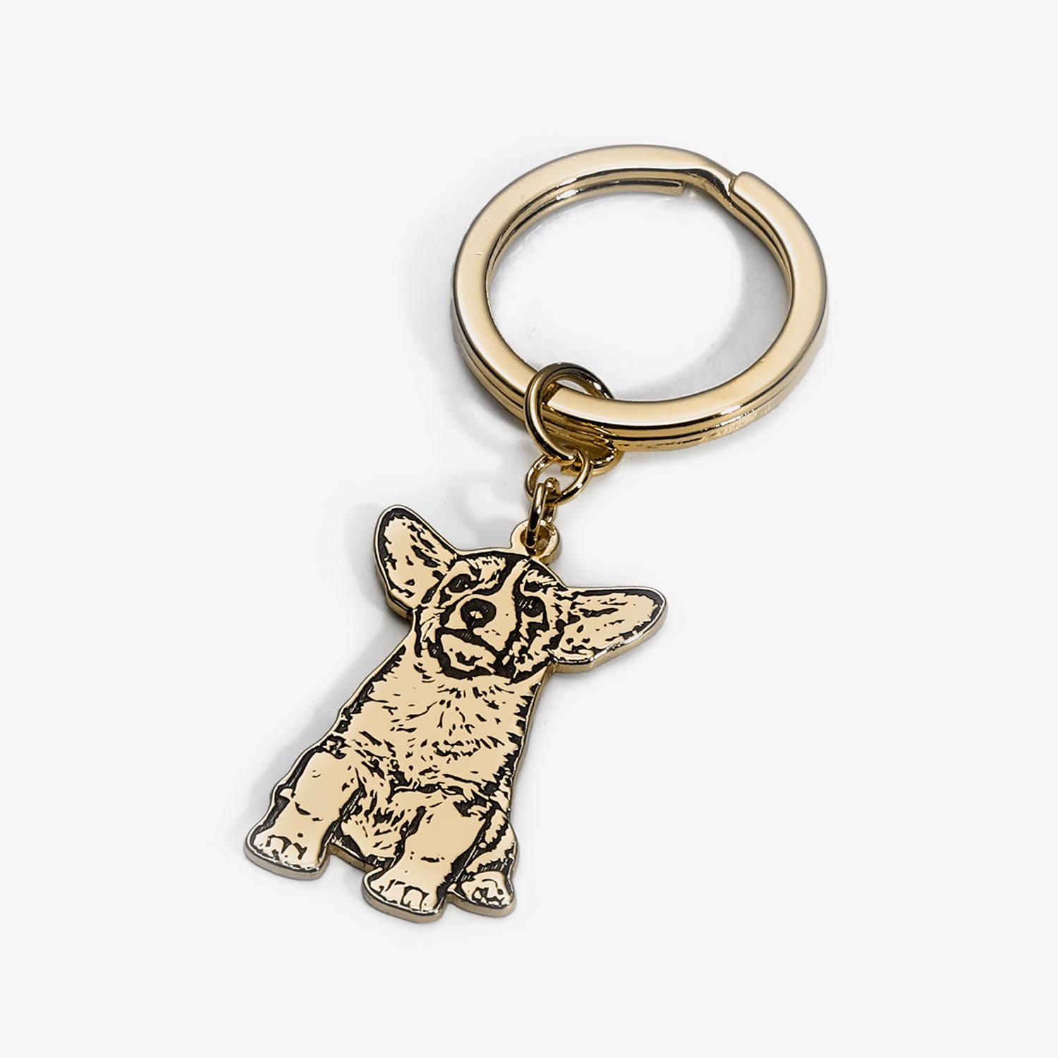 Pug buy Keyring, Gold plated keychain, Key ring with a dog, Solid key pendant, Gift Box available