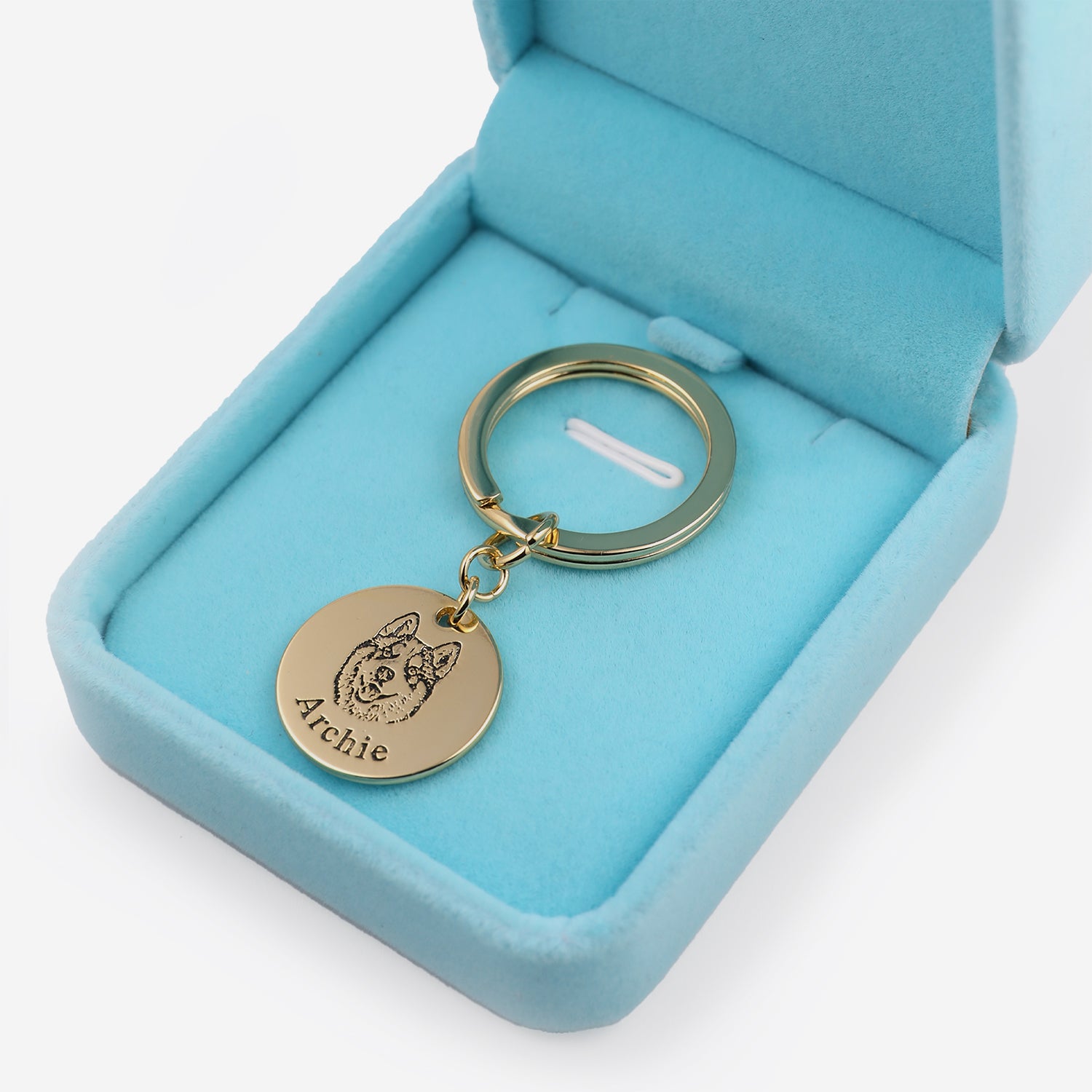 Basenji Keyring, Gold plated keychain, Key ring with a dog, Solid key pendant, Gift popular Box available