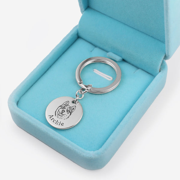 Schlüsselanhänger mit Haustiergesicht