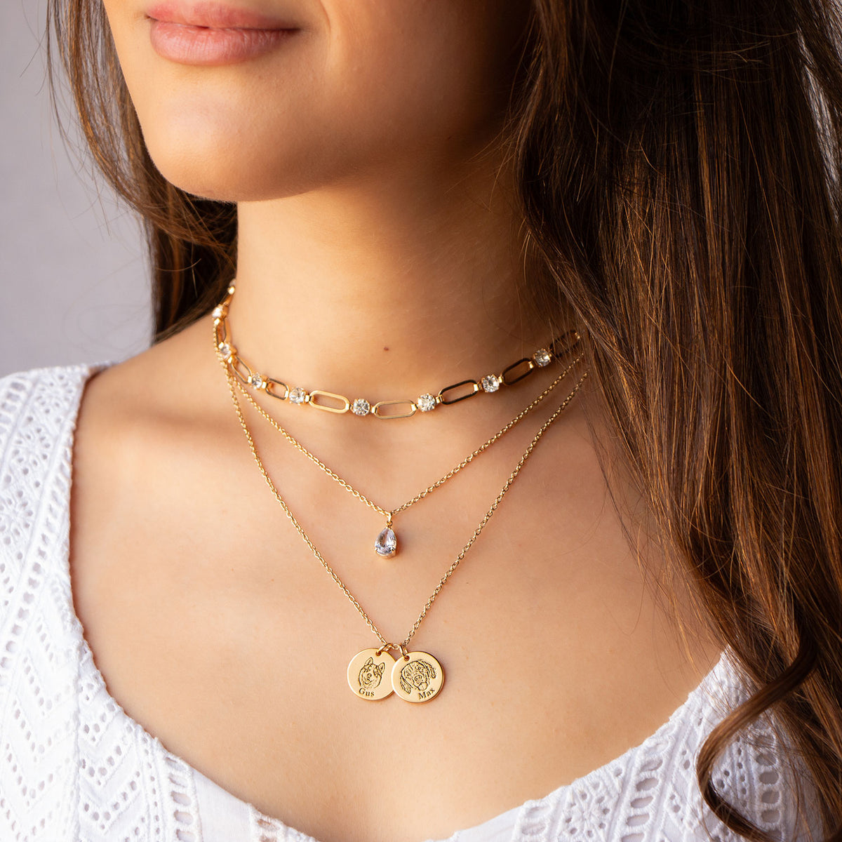 Haustier Gesicht Halsketten Set