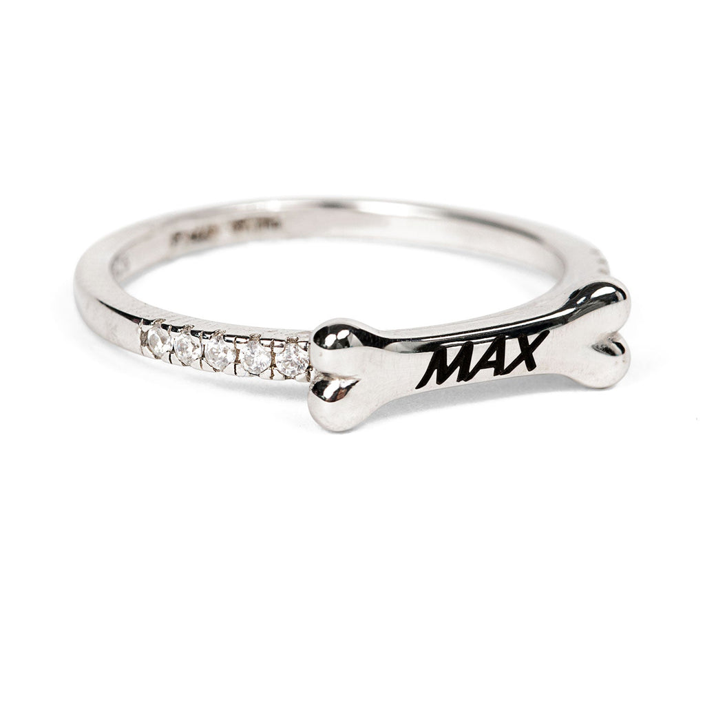 Personalized bone 2024 shaped name ring