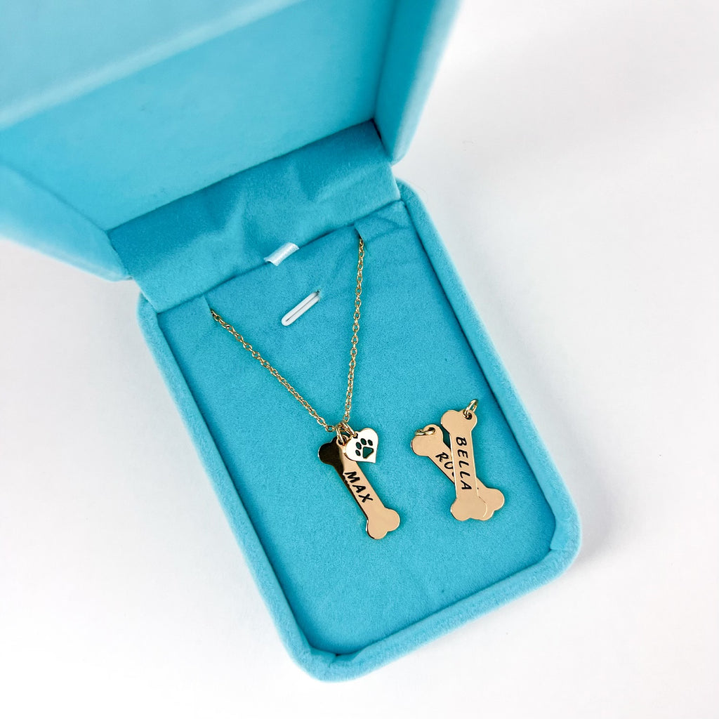 Personalized dog deals bone necklace