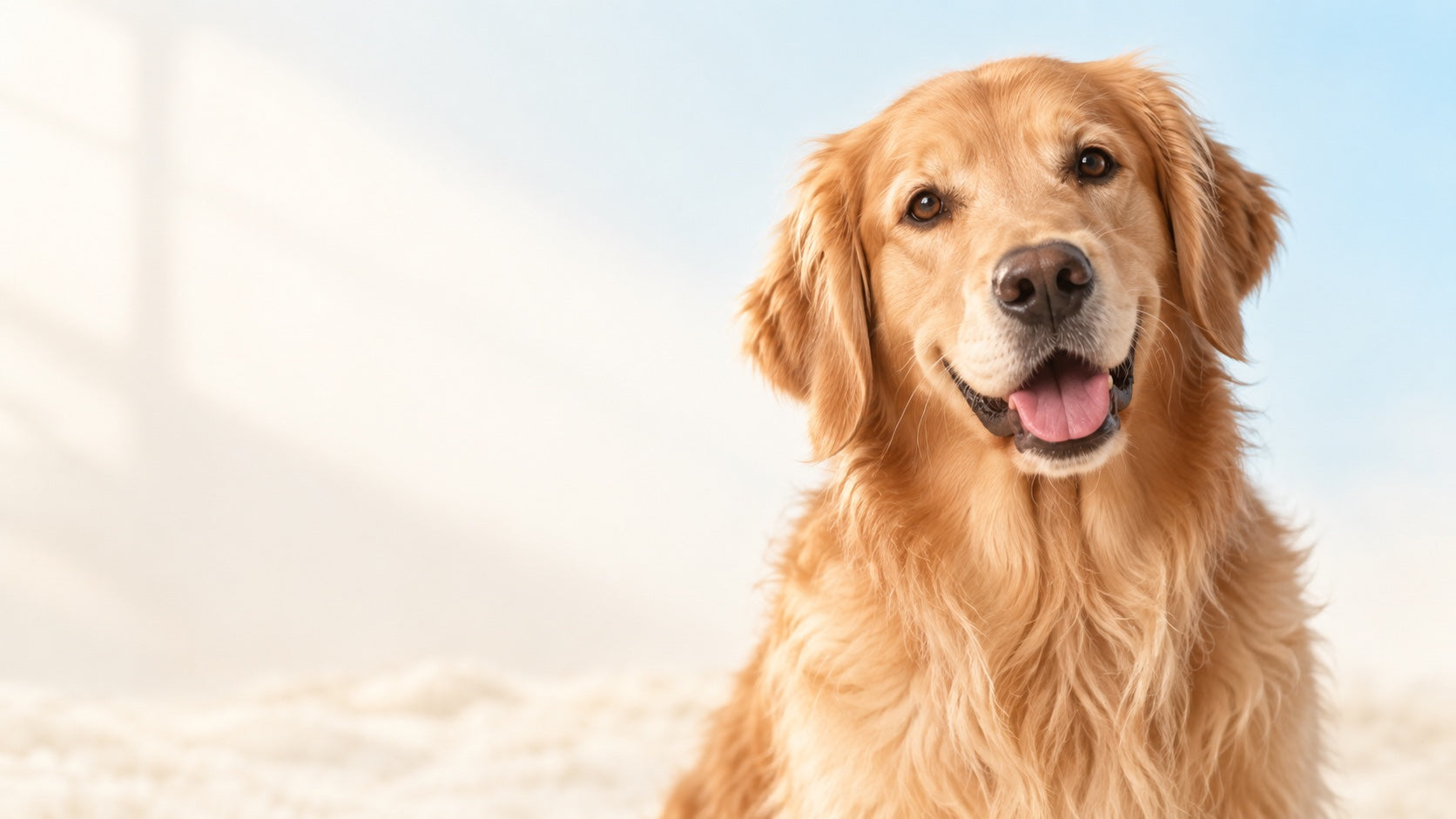 Happy Golden Retriever in soft natural light