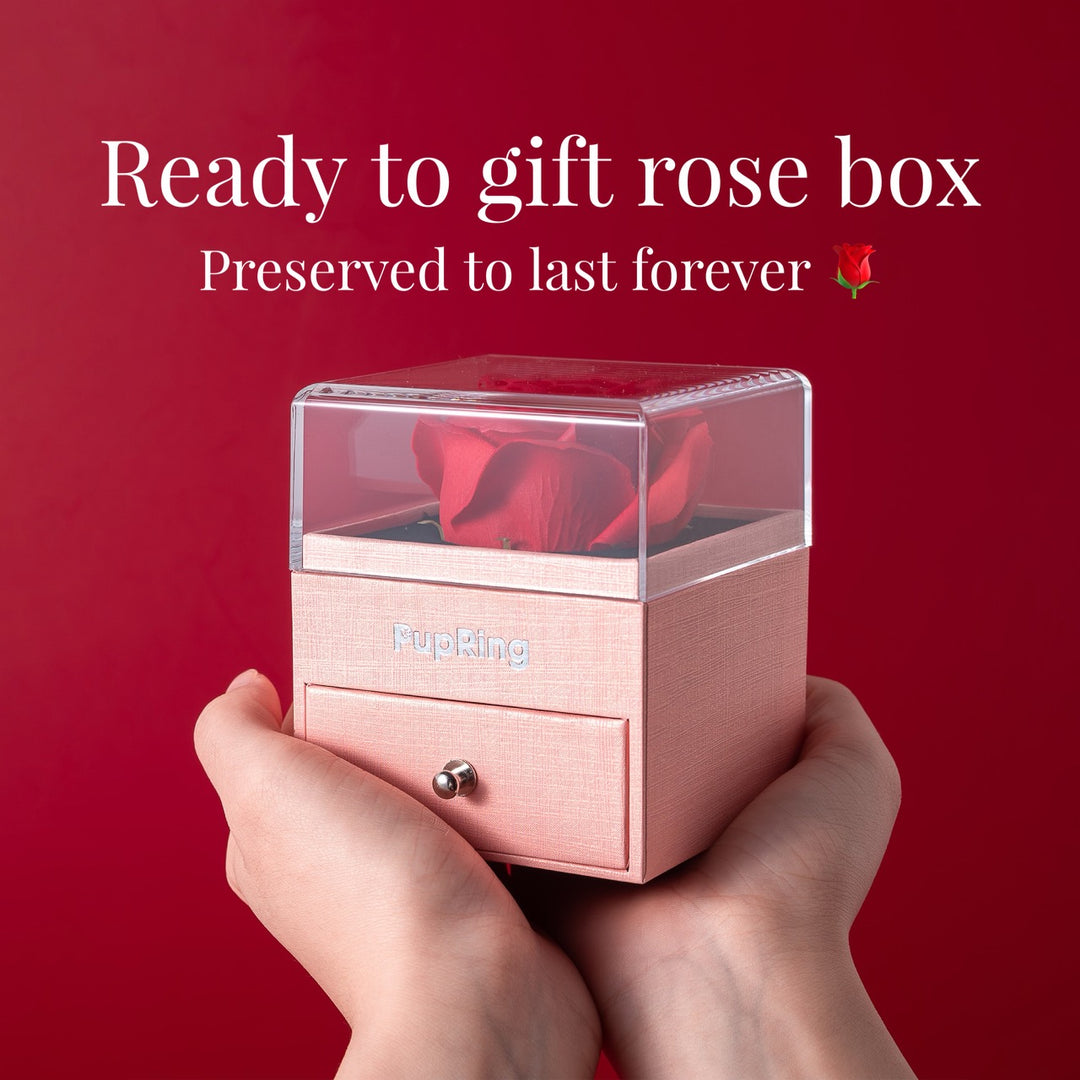 Haustier Gesicht Halskette mit Furever Rose Box