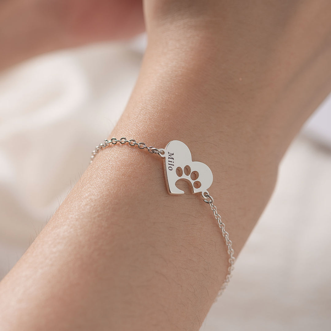 Pulsera con Corazón y Patita