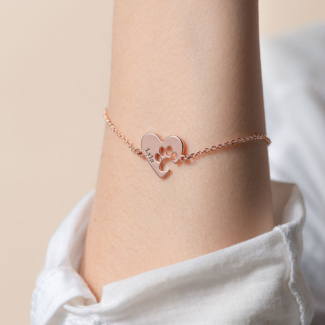 Pulsera con Corazón y Patita