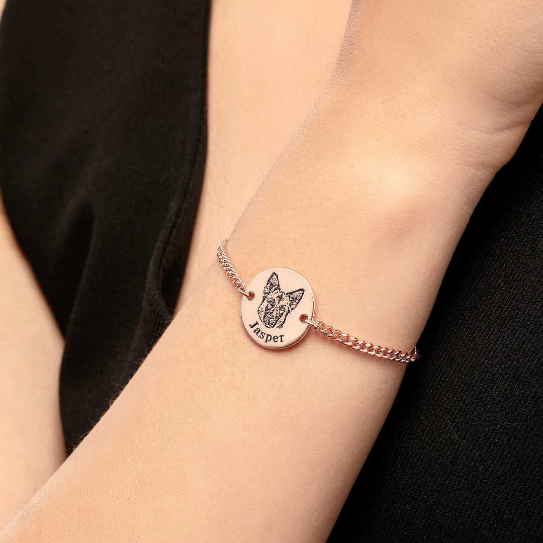 Bracelet avec visage d'animal de compagnie