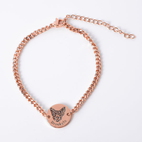 Bracelet avec visage d'animal de compagnie