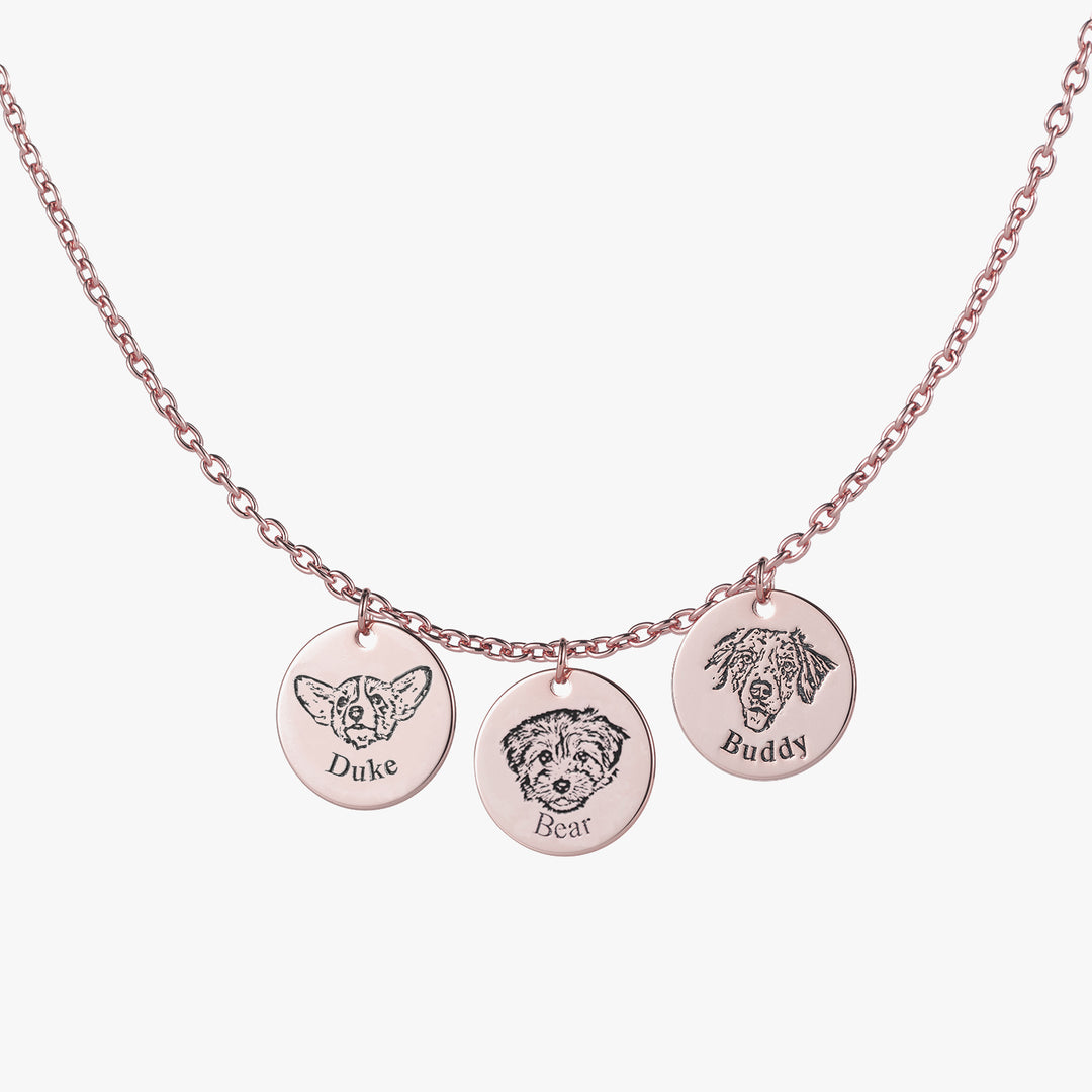 Collier à visage d'animal de compagnie avec boîte à roses éternelle