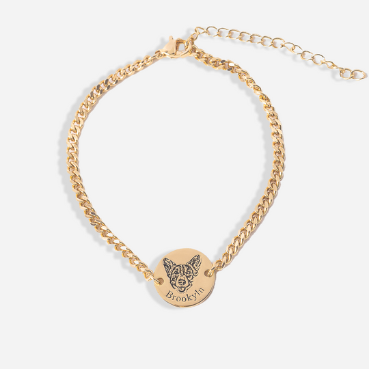 Bracelet avec visage d'animal de compagnie