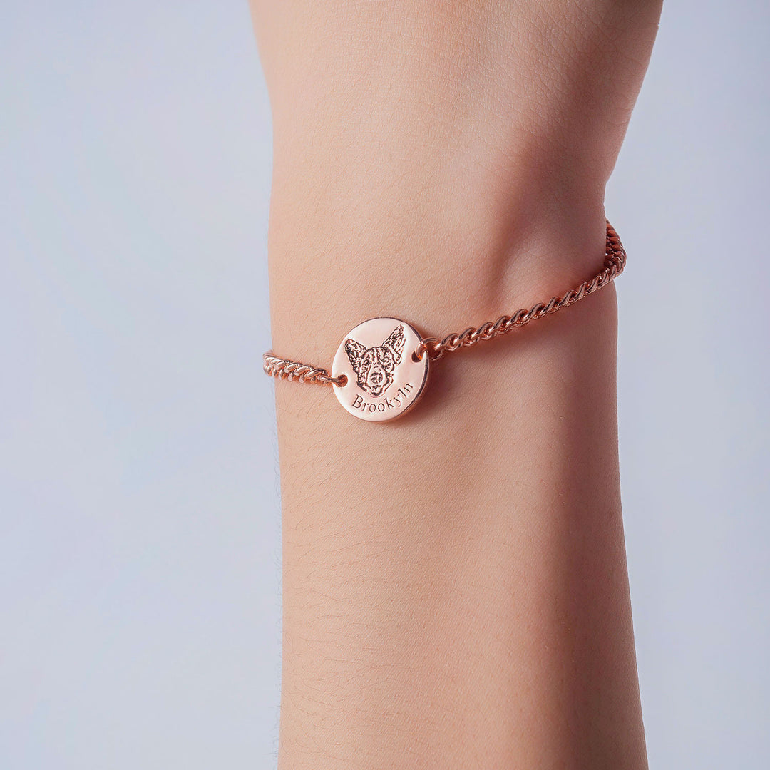 Bracelet avec visage d'animal de compagnie