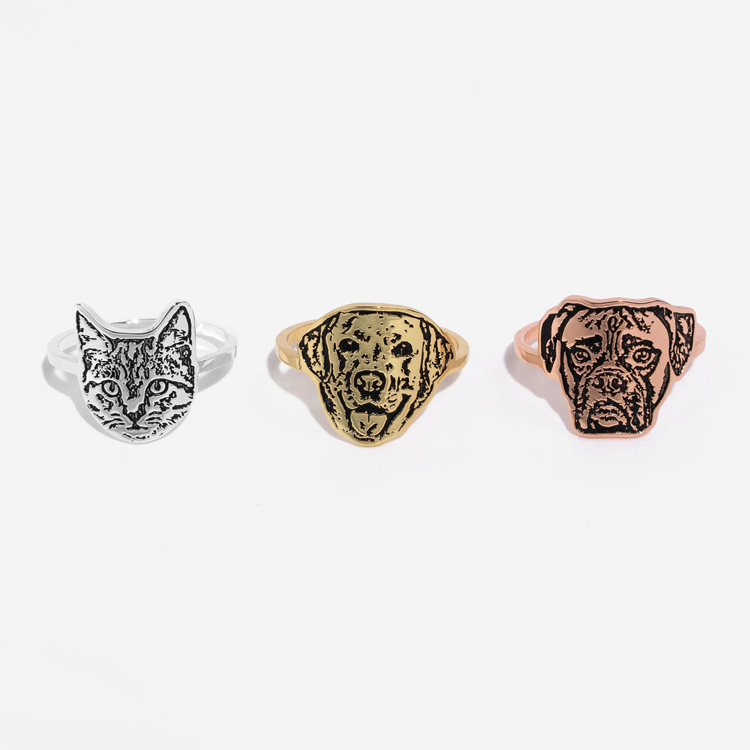 Bague à découper le visage d'un animal de compagnie