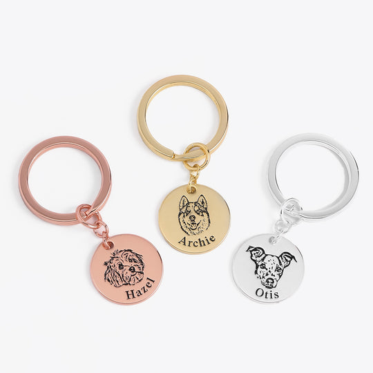 Porte-clés visage d'animal de compagnie