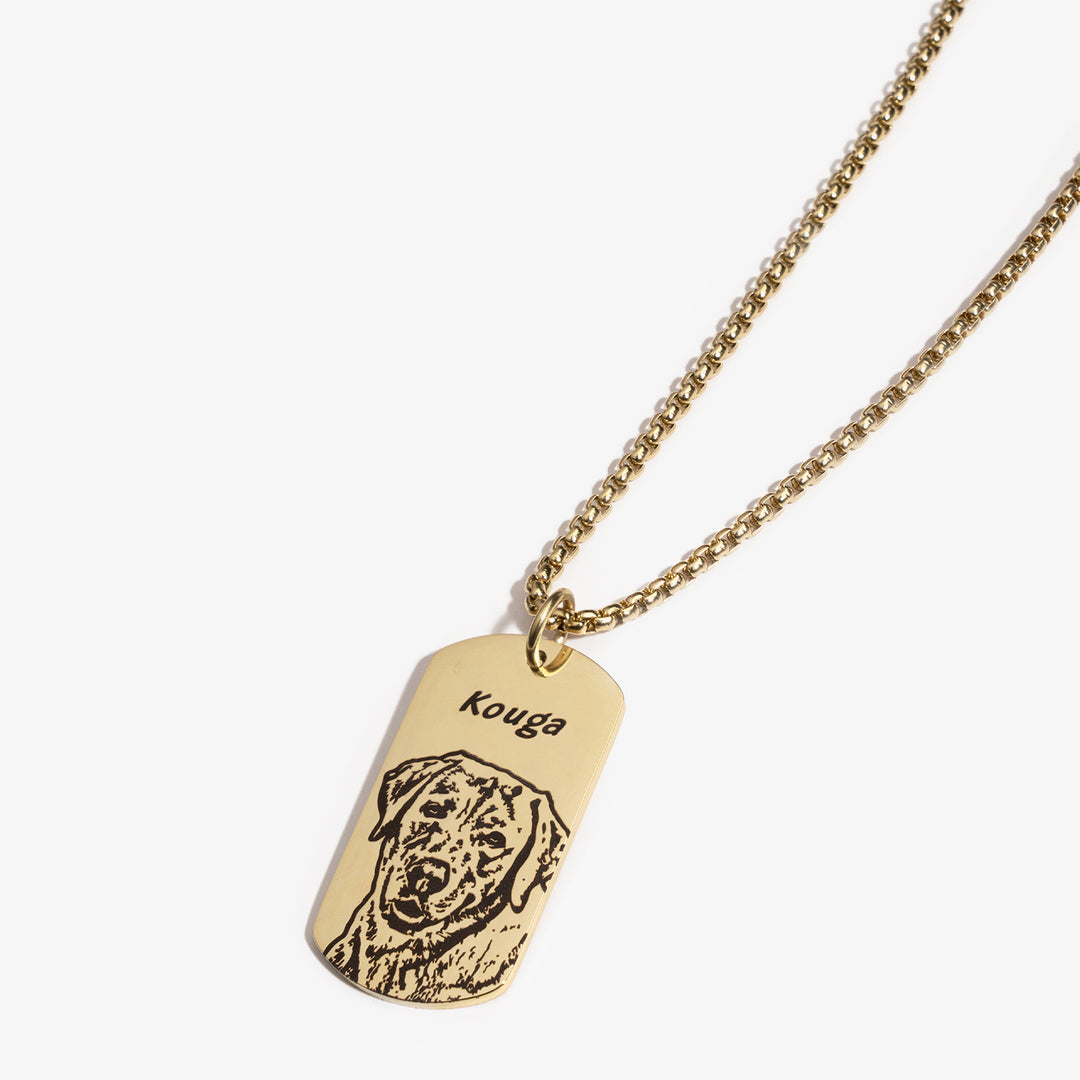 Collier avec étiquette pour visage d'animal de compagnie