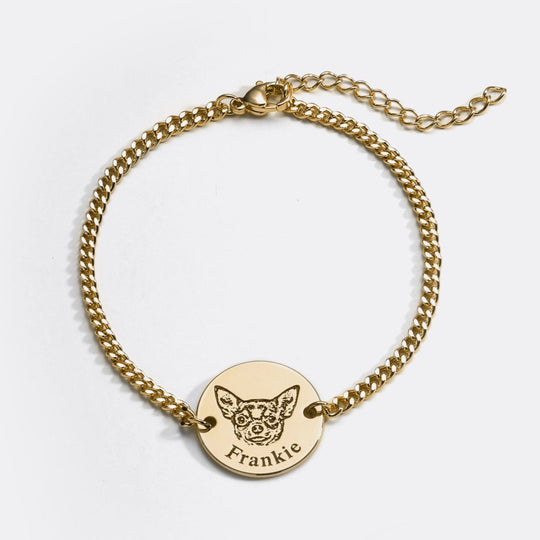 Bracelet avec visage d'animal de compagnie