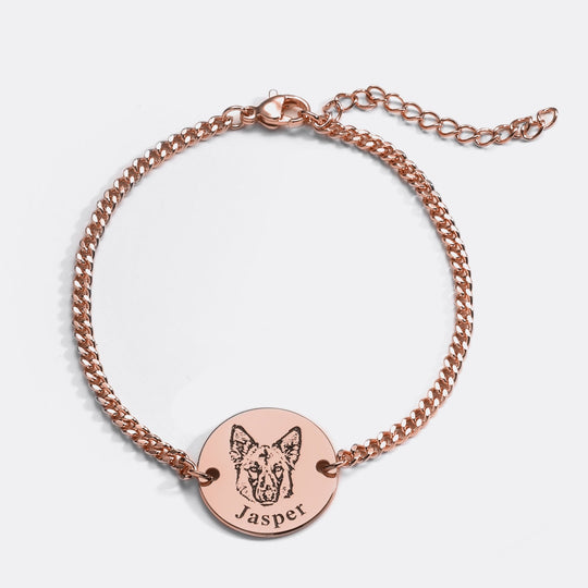 Bracelet avec visage d'animal de compagnie