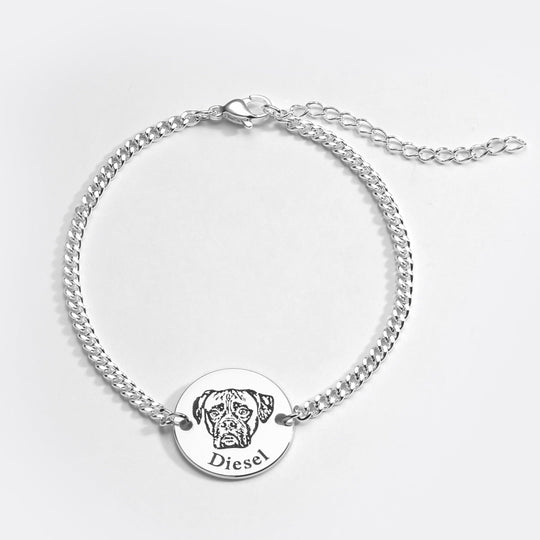 Bracelet avec visage d'animal de compagnie