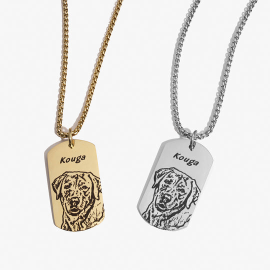 Collier avec étiquette pour visage d'animal de compagnie
