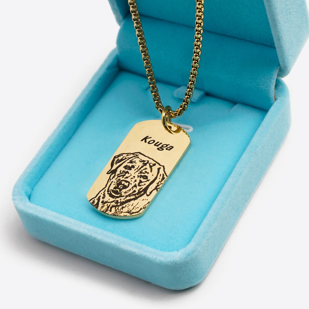 Collier avec étiquette pour visage d'animal de compagnie
