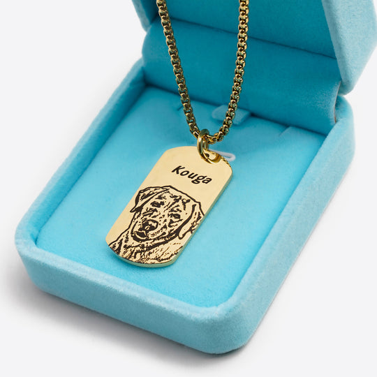 Collier avec étiquette pour visage d'animal de compagnie
