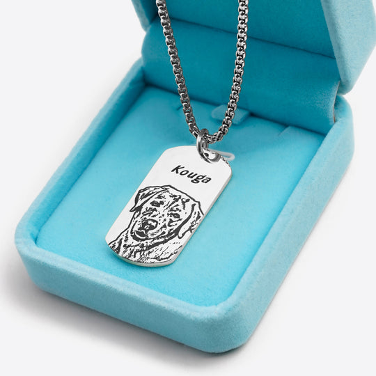 Collier avec étiquette pour visage d'animal de compagnie