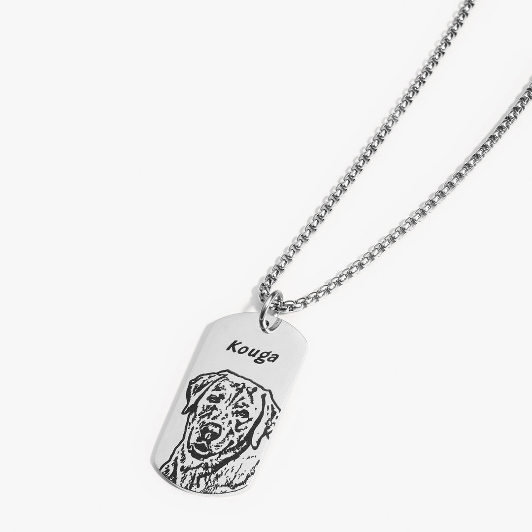 Collier avec étiquette pour visage d'animal de compagnie