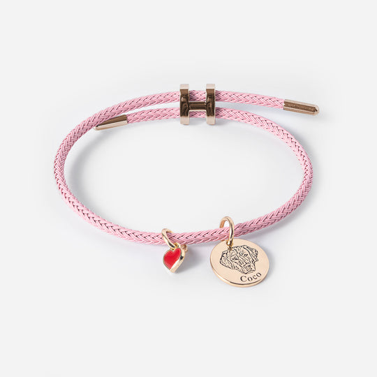 Bracelet de la Saint-Valentin avec visage d'animal de compagnie