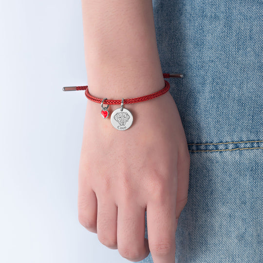 Bracelet de la Saint-Valentin avec visage d'animal de compagnie